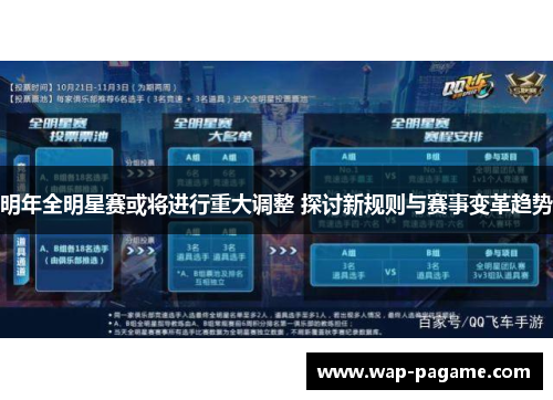 明年全明星赛或将进行重大调整 探讨新规则与赛事变革趋势 明年全明星赛或将进行重大调整 探讨新规则与赛事变革趋势